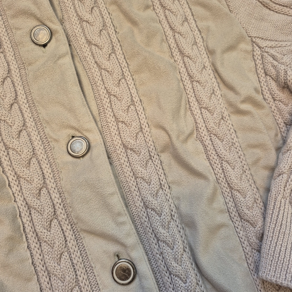 Bleyle Women's Vintage German Cream Virgin Wool Knit Sweater Cardigan Size M/L - Picture 3 of 8